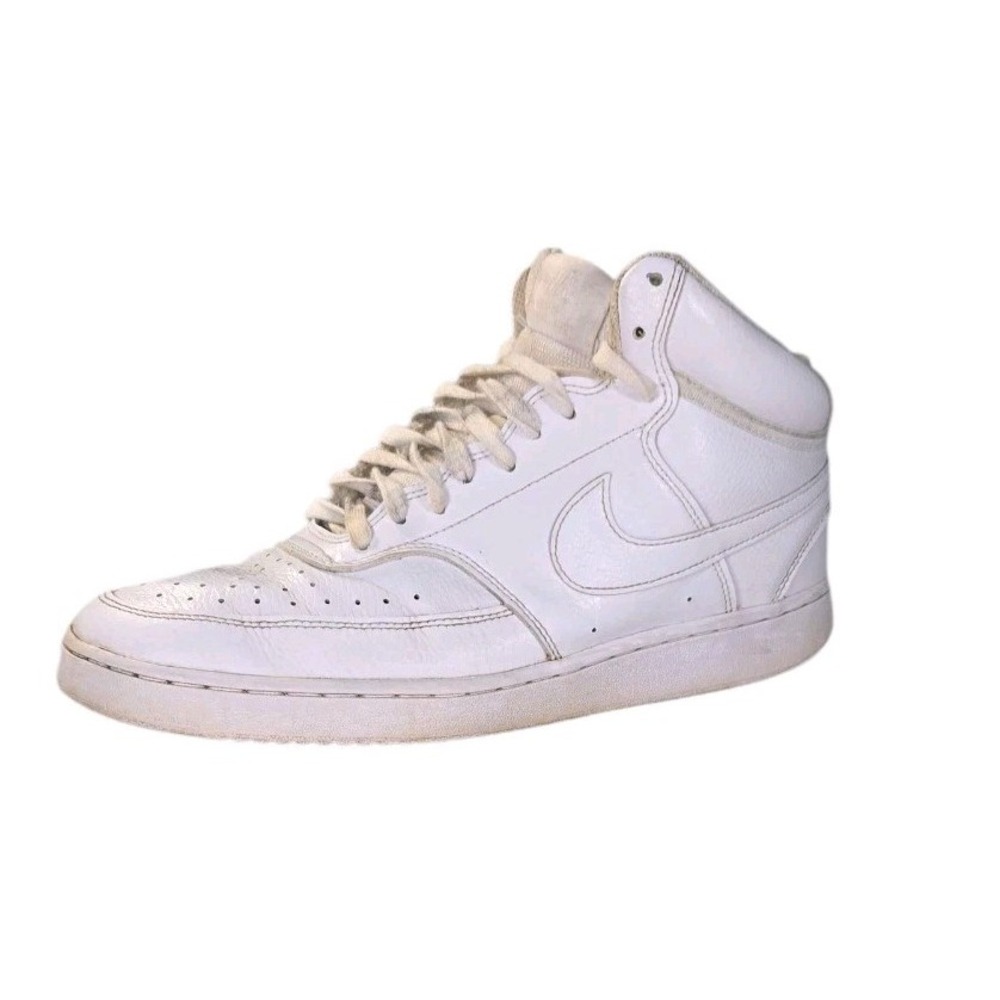 Nike Mens Court Vision Athletic Shoes Size10 High Triple White CD5466-100